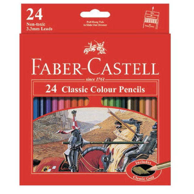 

PENSIL WARNA FABER CASTELL 24 CLASSIC PANJANG COLORING PENCIL LONG ANAK SD TK ALAT MEWARNAI GROSIR