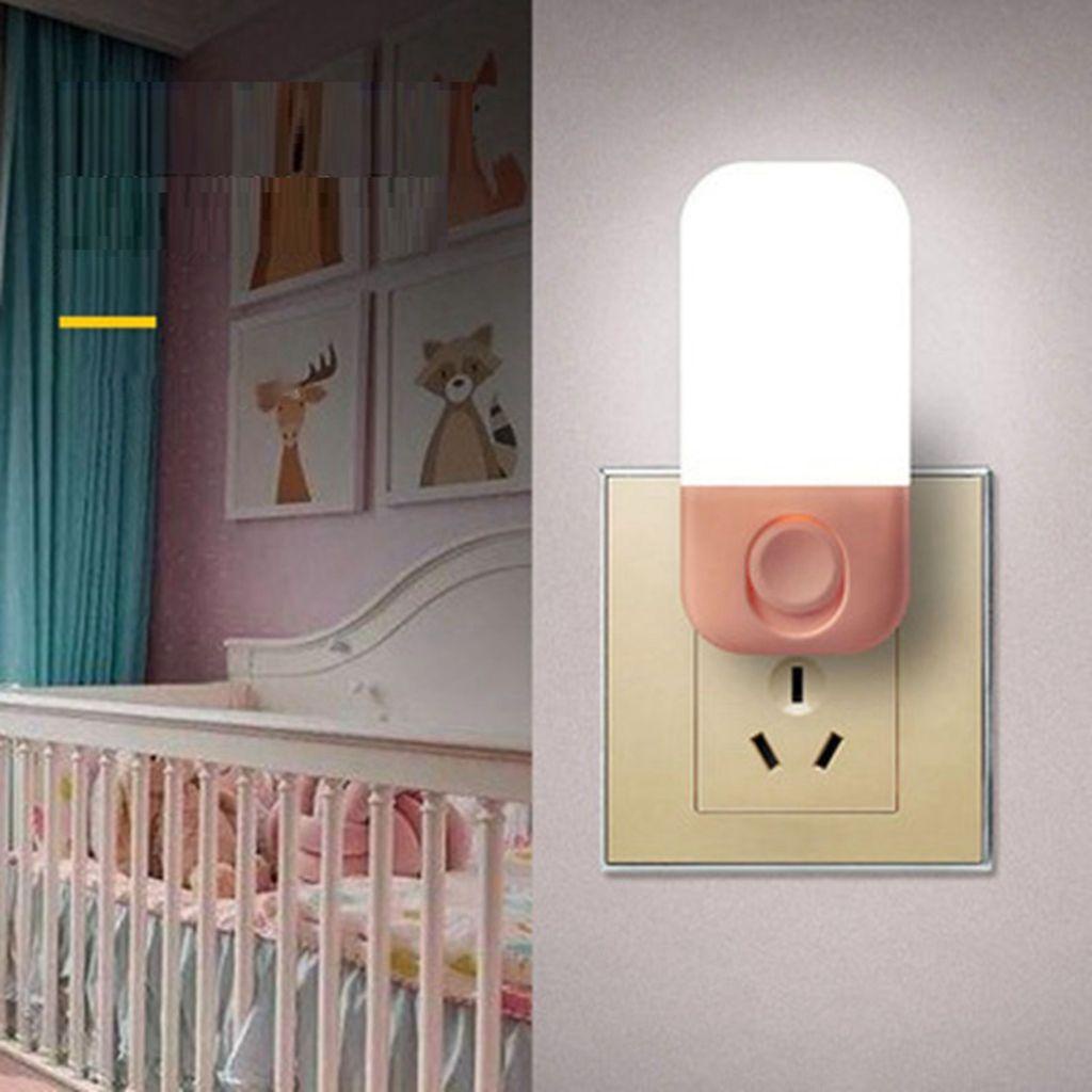 【 ELEGANT 】 Lampu Tidur Hemat Energi EU/CN Plug Dimmer LED Plug-in Saklar Manual Penerangan Rumah