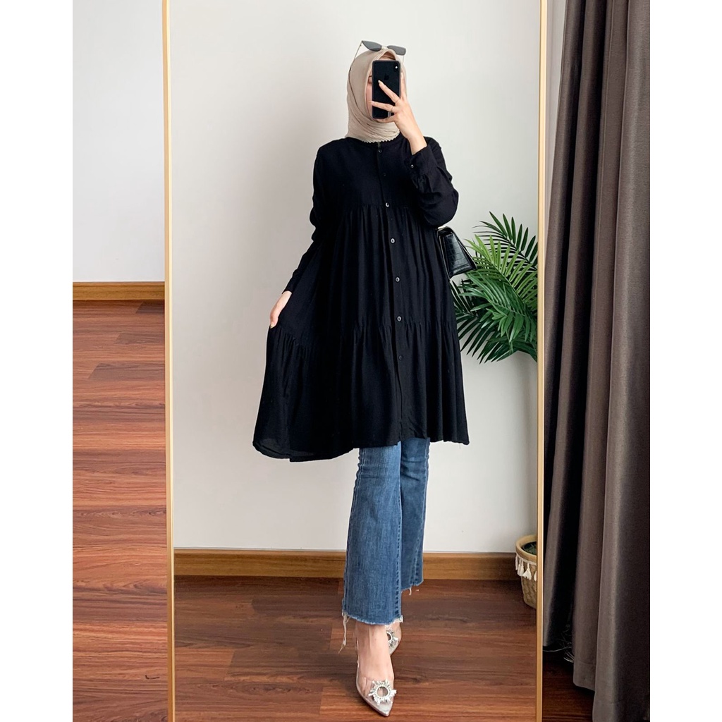 PROMO- Popi Tunik Rayon / ATASAN WANITA LENGAN PANJANG