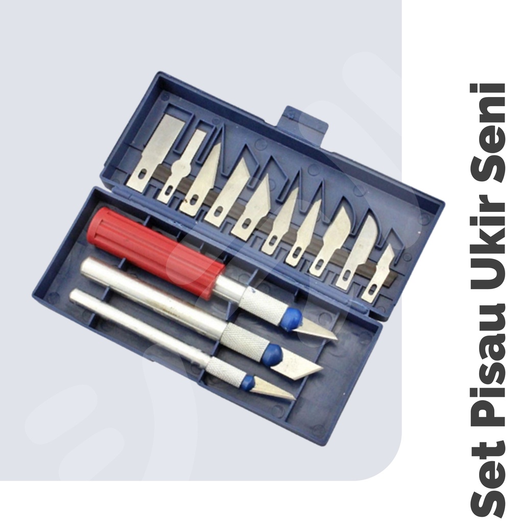 

Set Pisau Ukir Seni Sayat Bonsai Kelapa Okulasi Stek 13 in 1 Crafting Knife 3 Handle