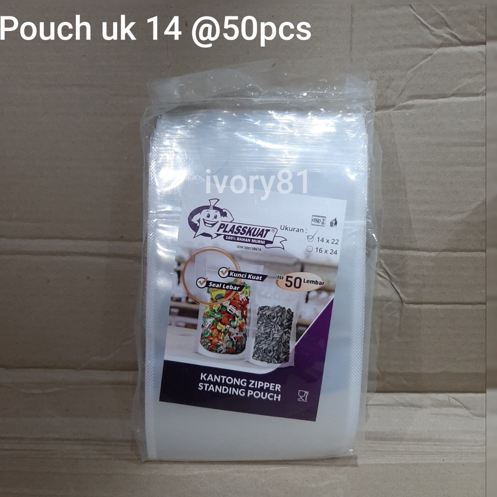 Standing Pouch 14 x 22 cm Kemasan Plastik klip Plastik Zipper