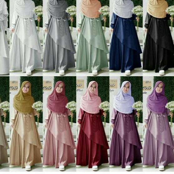 *Terlaris / RIHANA PUTRI SYARI MAXI GAMIS Busui maxmara, LD.104 P.140 + BERGO serut ceruty. Fit XL *