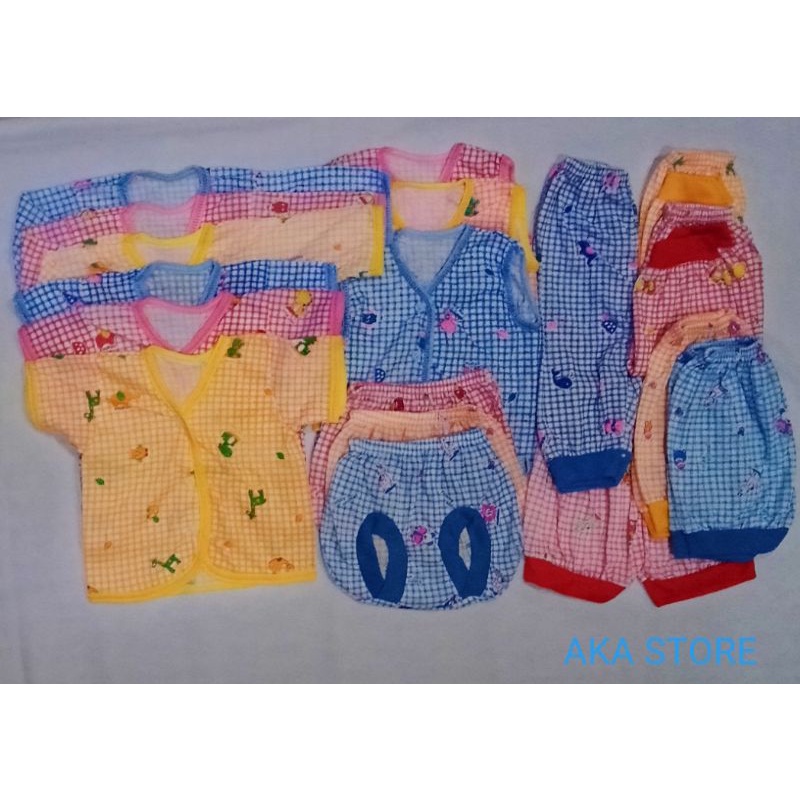 Paket Hemat Baju Bayi Motif Kotak Lucu murah