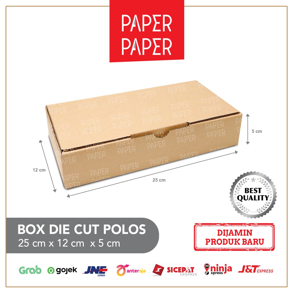 

Kardus Box Karton Die Cut 25x12x5 Polos - Baru - Murah