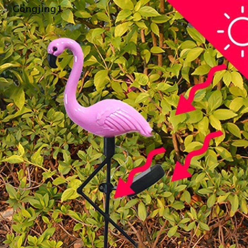 Gongjing1 Lampu Taman Led Tenaga Surya 3 Mode Bentuk Flamingo Untuk Outdoor