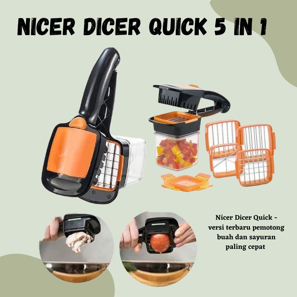 Alat Pemotong Sayur Buah Serbaguna Slicer Nicer Dicer Quick 5 In 1 multifungsi alat parut