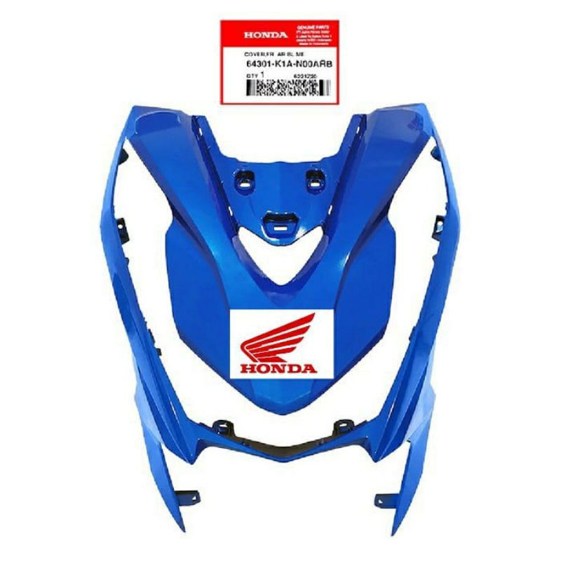 Cover body tameng depan BEAT NEW LED deluxe K1A 2020-2021 biru original
