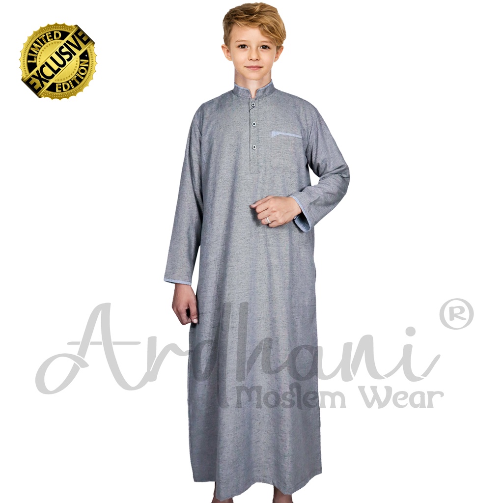Jubah Anak Tanggung Laki laki Tangan Panjang Baju Gamis Anak Laki laki Tanggung 6-16 Tahun Shakeil