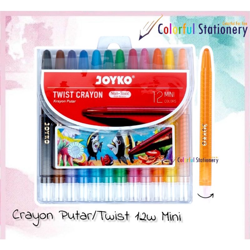 

Crayon Putar / Kerayon Putar Joyko 12 Warna Pendek TWCR-12 MINI