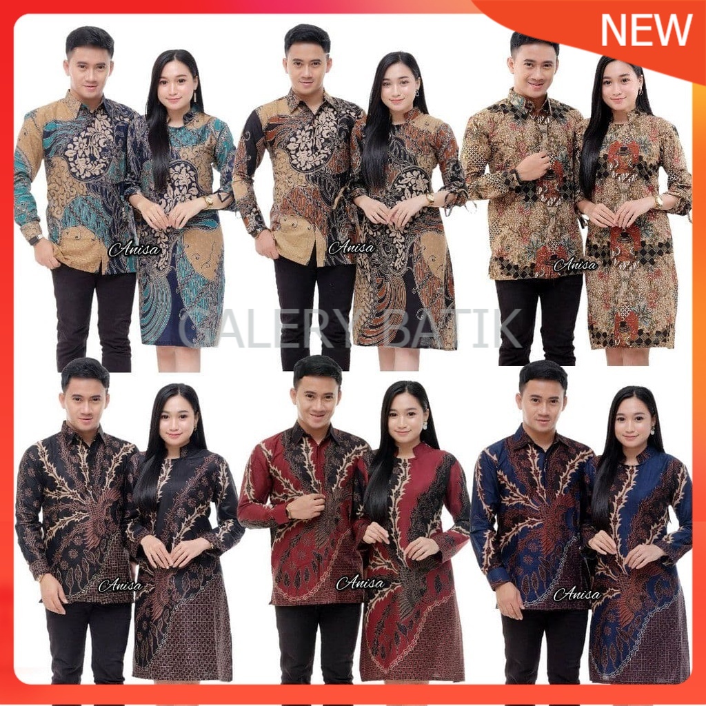 Baju Batik Couple Tunik Bolero Terbaru Kemeja Lengan Panjang Ready Seragam Kantor M L XL XXL