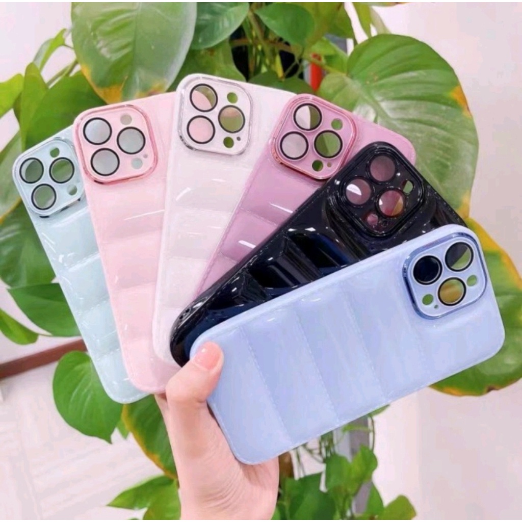 Colorfull Candy PUFF air down jacket Camera Protection Iphone  X Xr Xs max 11 12 13  PRO MAX case cover casing