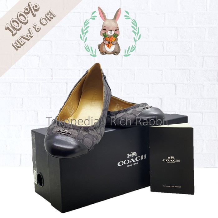 Terbaru Slip On Wanita M85A5  Coach Chelsea Slip On Flat Shoes Outline Flats Ori Original