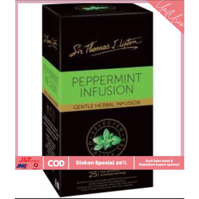 

⭐COD⭐ Sir Thomas Lipton Peppermint Tea Bag Teh Celup Impor