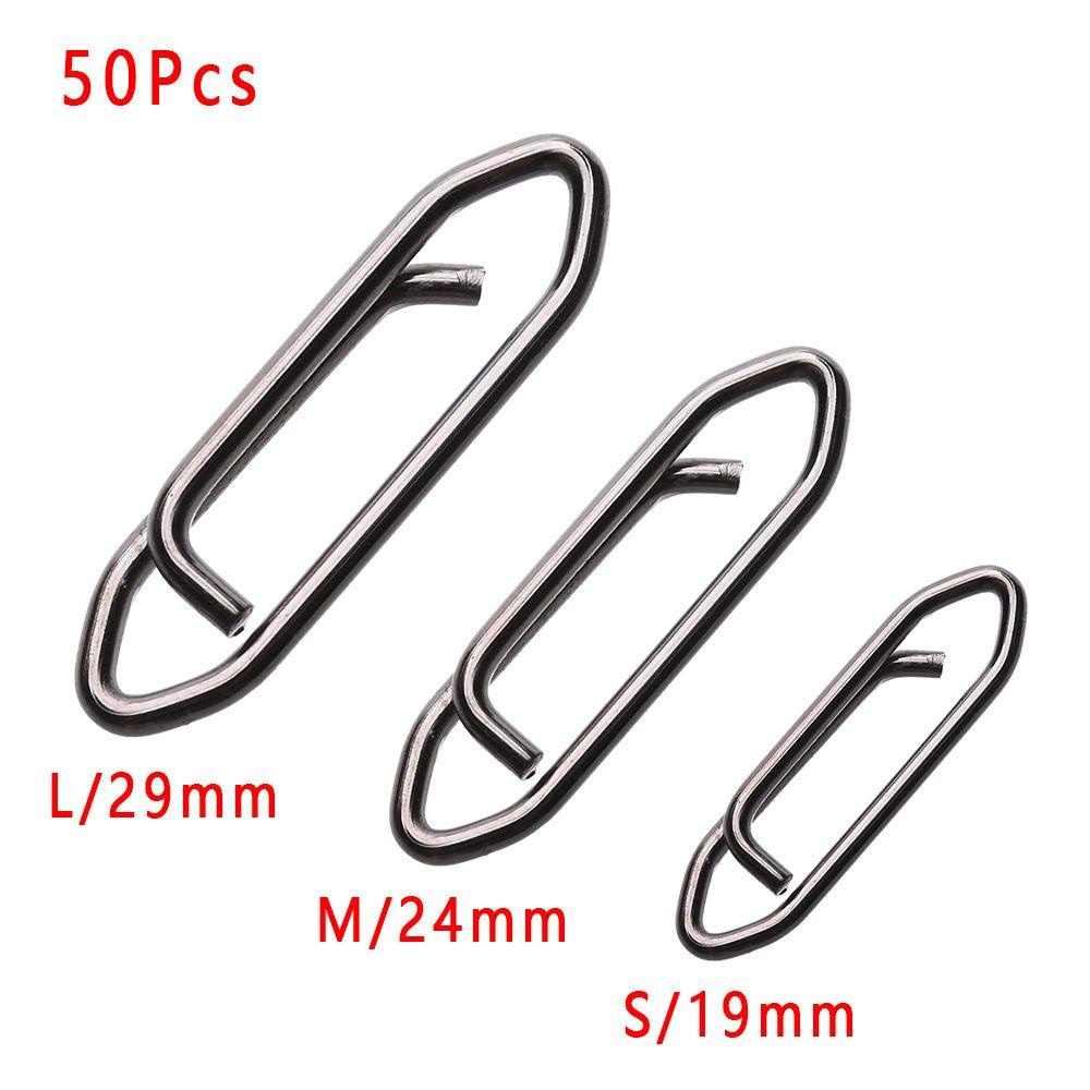 TOP 50pcs Snap Gantung Memancing Kualitas Tinggi Konektor tackle Garis Stainless Steel Portabel