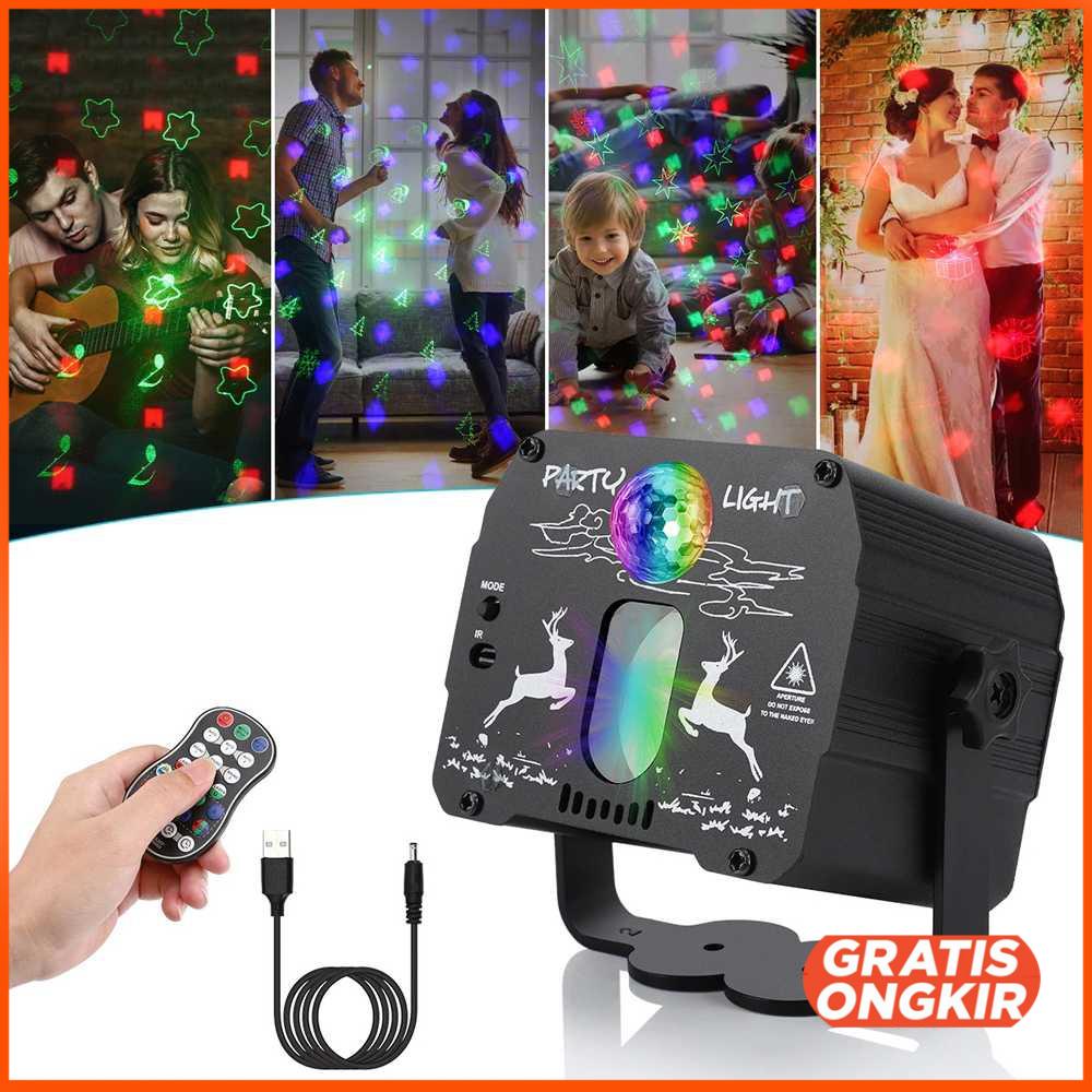 Proyektor Laser LED Lampu DJ Party RGB Lights USB 8W -CH-M0001