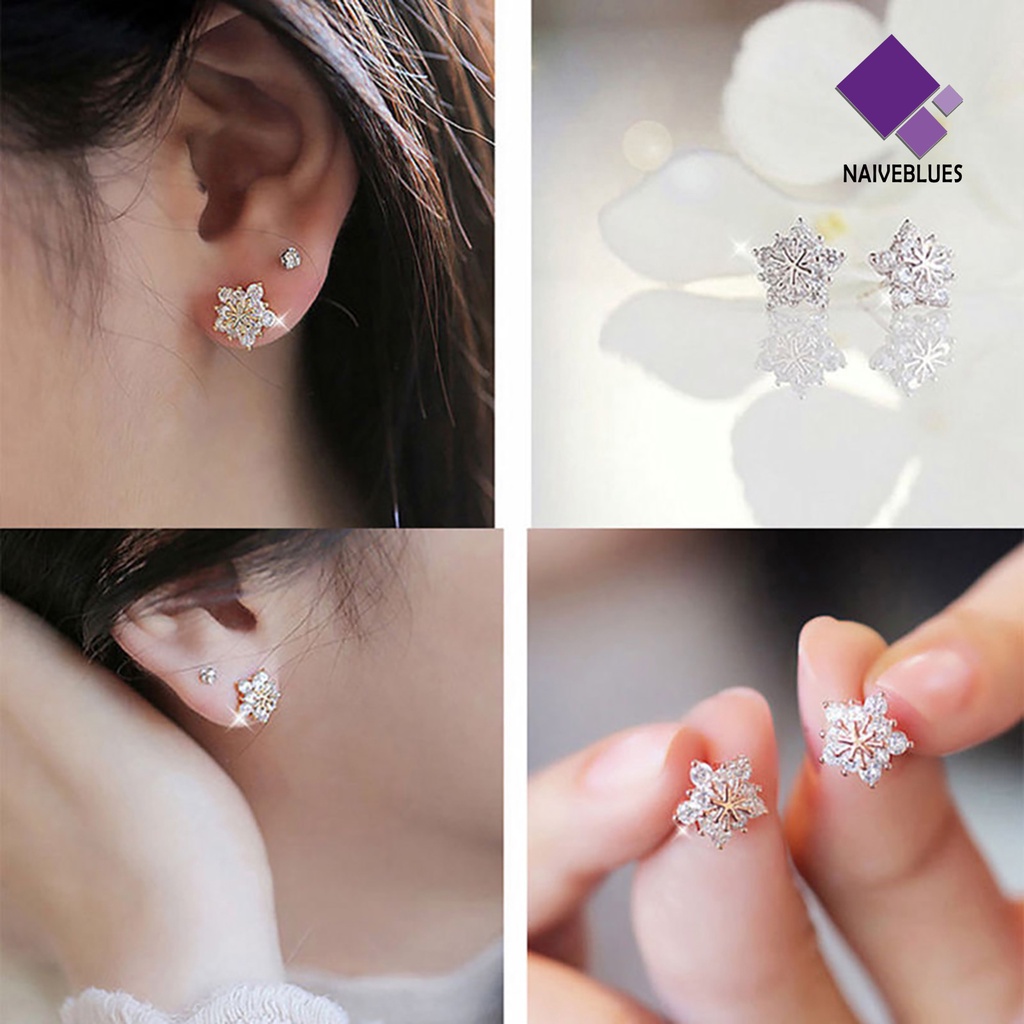 1 Pasang Anting Stud Bentuk Elegan Untuk Pesta