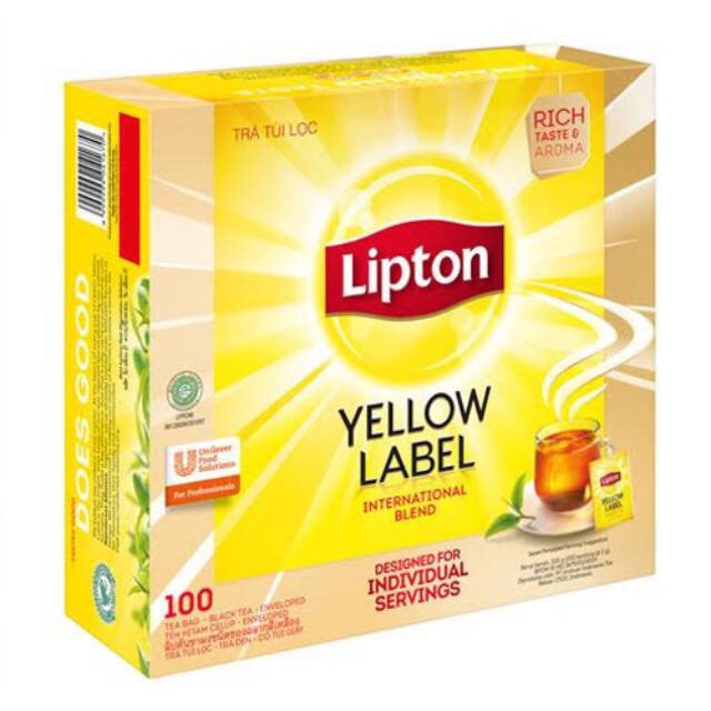 Lipton Yellow Label Tea Teh No Envelope isi 100 sheet @2gr