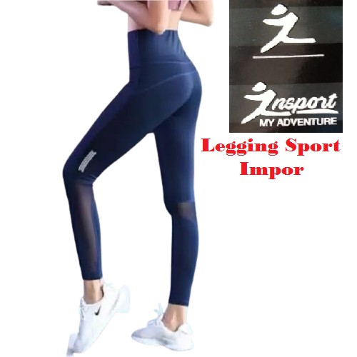 Legging Impor Senam Olahraga Model Jaring Bawah / Celana Panjang Sport Gym Yoga Jogging WSM 1799