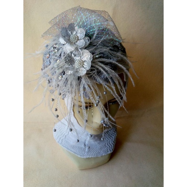 faskintor/ topi bulu hiasan kpala pengantin/ fation show/ praweding/ hunting