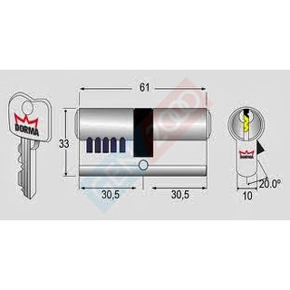  Kunci  Silinder Pintu Dorma  PC 91 Cylinder Door Lock Dorma  