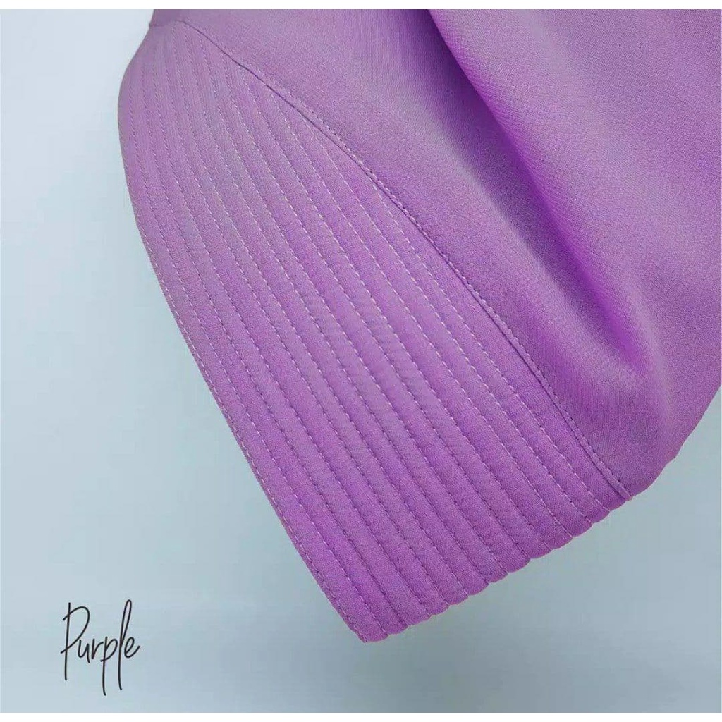 (COD) Hijab Khimar Silvi Tiga Layer Mini Polos Jilbab Instan Cerutti 3 Layer-Ungu Muda