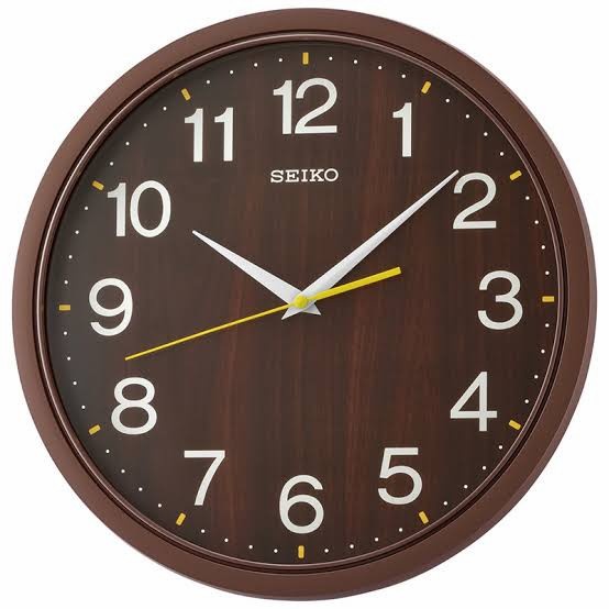 angelswatch jam dinding seiko sweep QXA757 brown original jam dinding