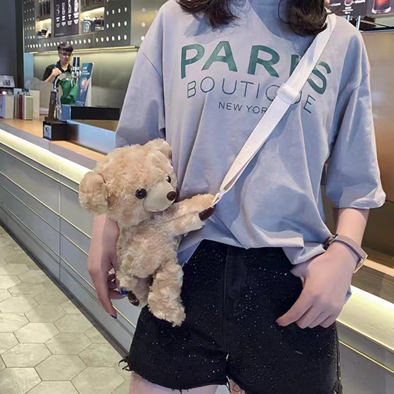 cod☜☞readyTas Selempang Beruang coklat Sling Bag Fashion Motif Kartun Karakter Hewan Anak &amp; Dewasa lagilaku