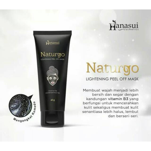 [COD] Hanasui Masker Lumpur Naturgo Tube Peel Off Mask Mengangkat Komedo Wajah - BPOM 60 Gram