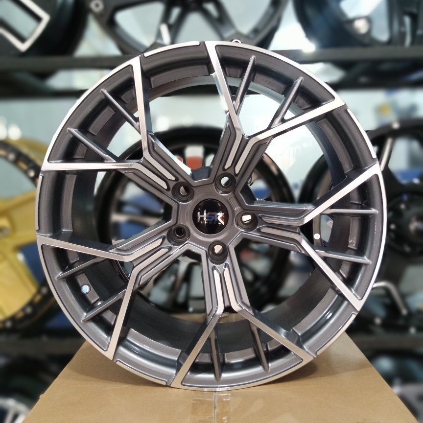Velg Racing Ring 19 Hsr Lopok Warna Grey Polish Untuk Bmw Seri 3 Pelek Mobil BMW R19
