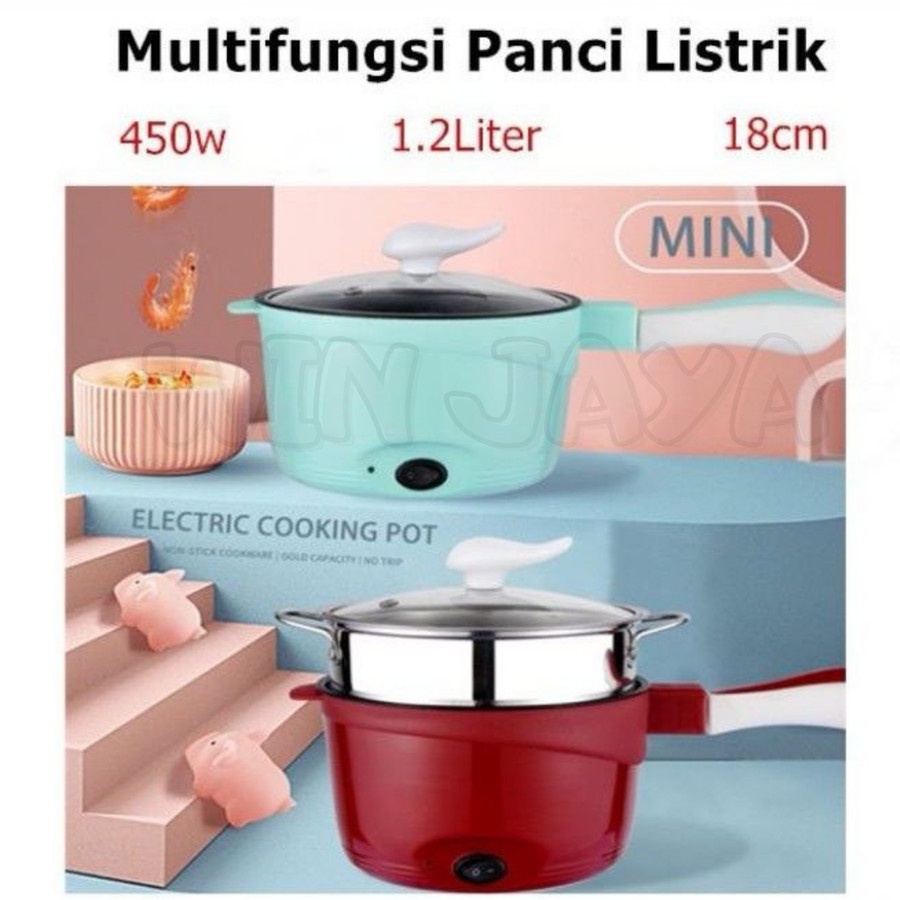Premium Panci Listrik Serbaguna 1.5L Electric Cooking Pot Gagang Dan Kukusan