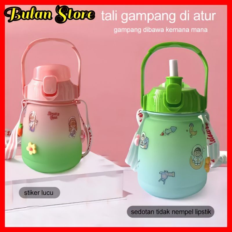 Botol Minum Gemoy 1 3 Liter Botol Botol Gradasi Viral free Stiker 2 3D Pelangi Botol Minum Gemoy Gen