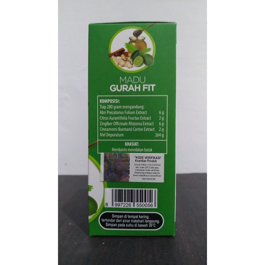 Madu GURAH FIT Asli Original Obat Herbal Flu Batuk Sakit Tenggorokan Sesak Nafas Sinusitis Asma