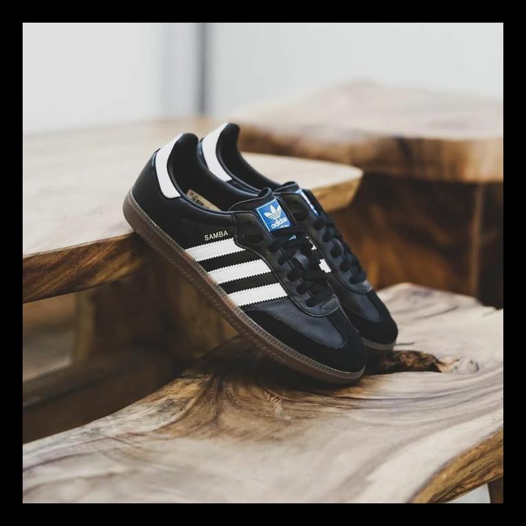 NEW ORIGINAL 100% SEPATU CASUAL ADIDAS SAMBA OG BLACK WHITE BNIB TERPERCAYA