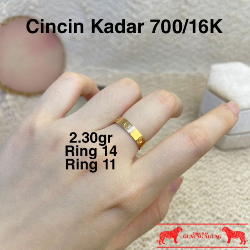 New Collection Cincin Cartier Padat Emas Full Emas Asli Kadar 700/16K