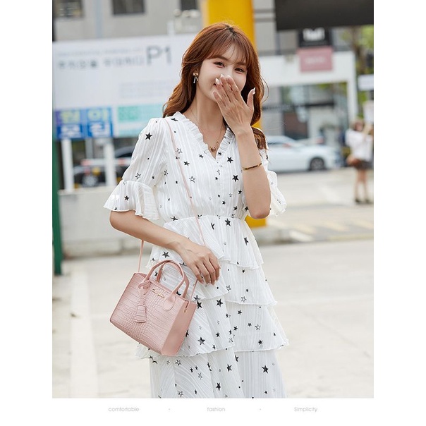 GrosirMart Tas Selempang Korea Wanita Motif Kulit Buaya Woman Bag Bahu Fashion Import Asli A64