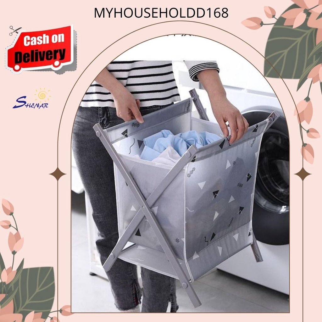 SHENAR Myhouseholdd168- MULTI STORAGE BASKET - Terbaru Keranjang Baju Laundry Bag Keranjang Pakaian Kotor Laundry Bag Bisa Di Lipat