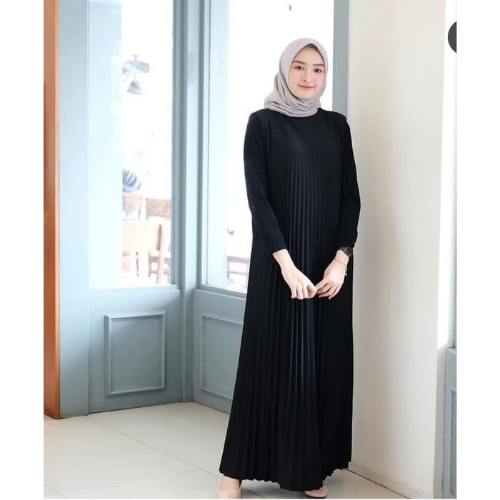 Baju gamis wanita terbaru / Gamis plisket / Long Dress Plisket