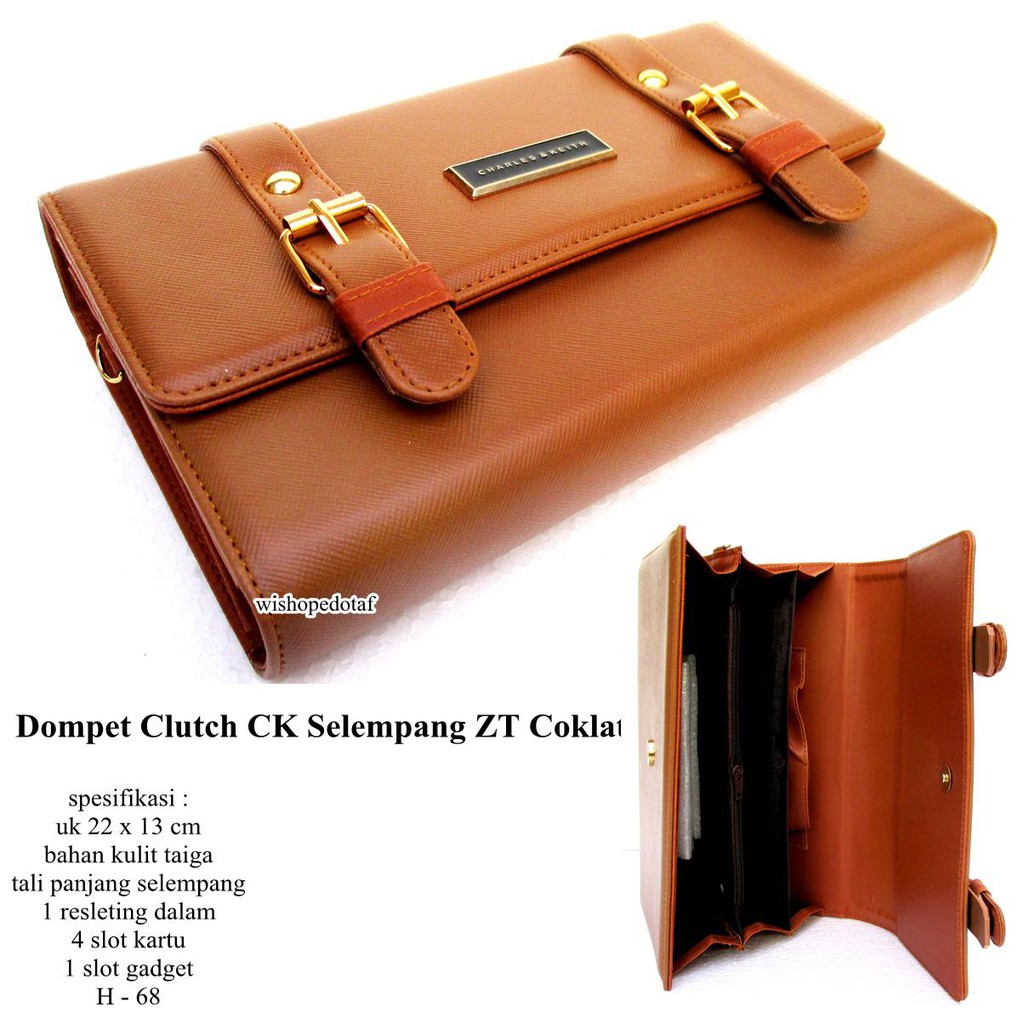 idompeti iwanitai kulit clutch ceka ZT premium coklat muda 