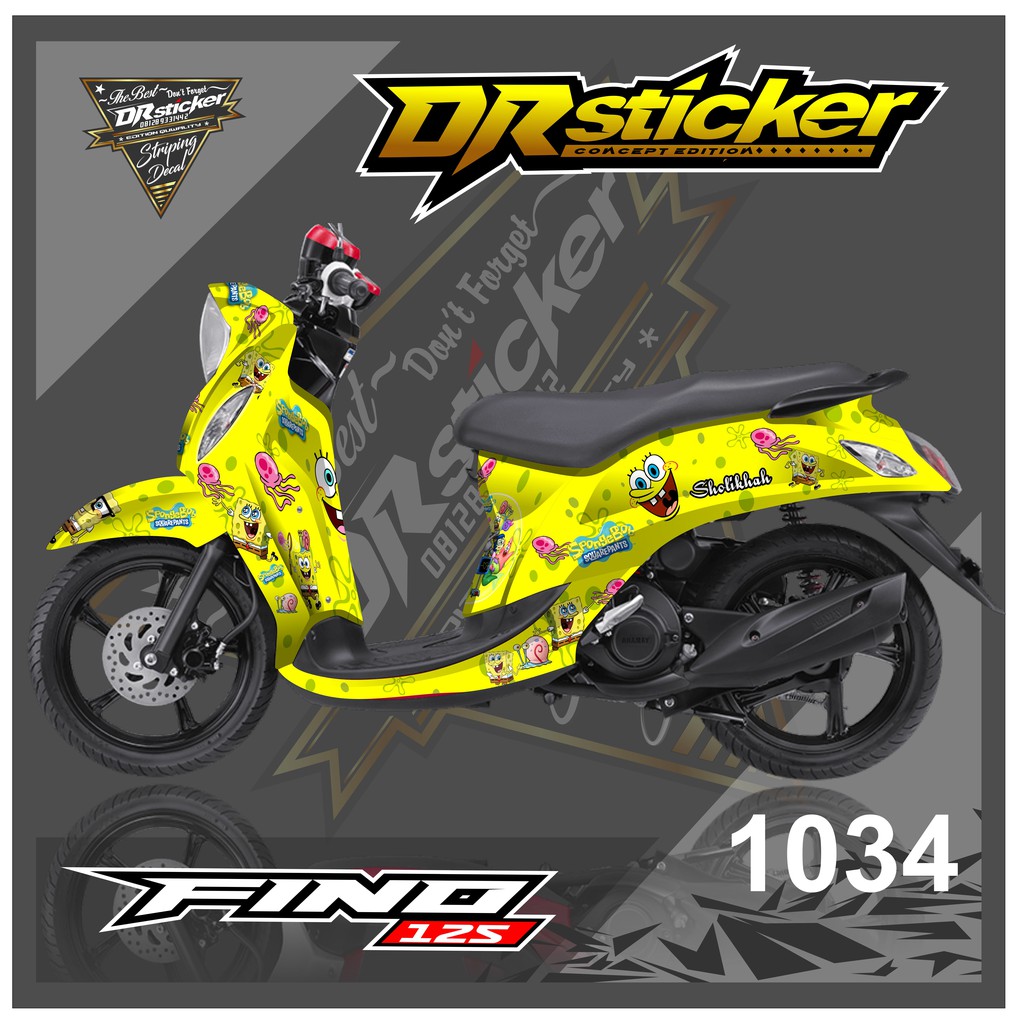 Decal Sticker Fino Premium,Grade - Decal Ful Body Fino 125 Fi Desain Spongebob