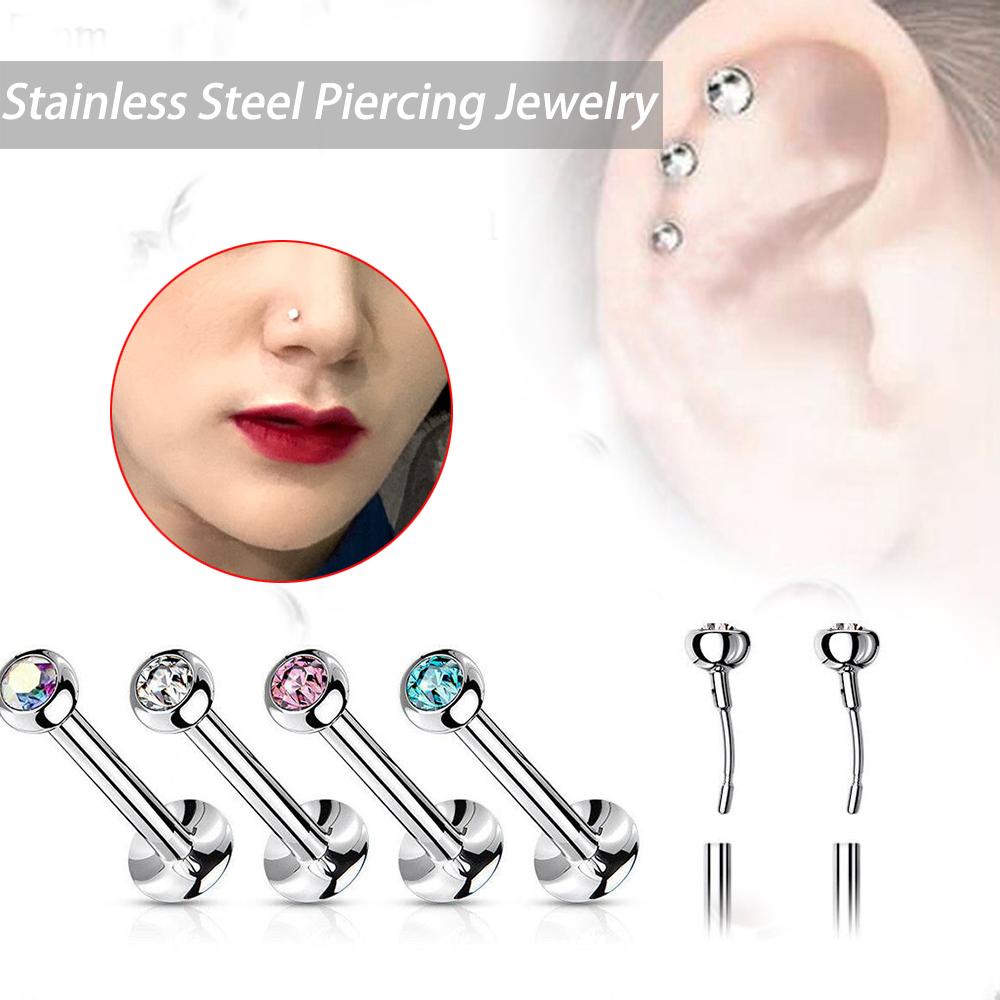 Lily 5Pcs Ear Bone Studs Unisex Perhiasan Tindik Stainless Steel Paku Tulang Rawan