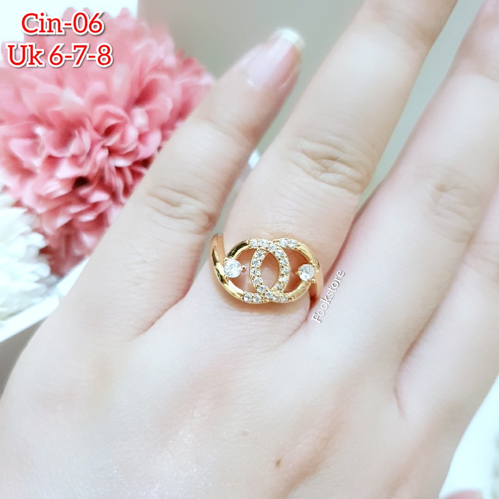 COD CINCIN WANITA LOVE PERMATA ZICRON FASHION KOREA