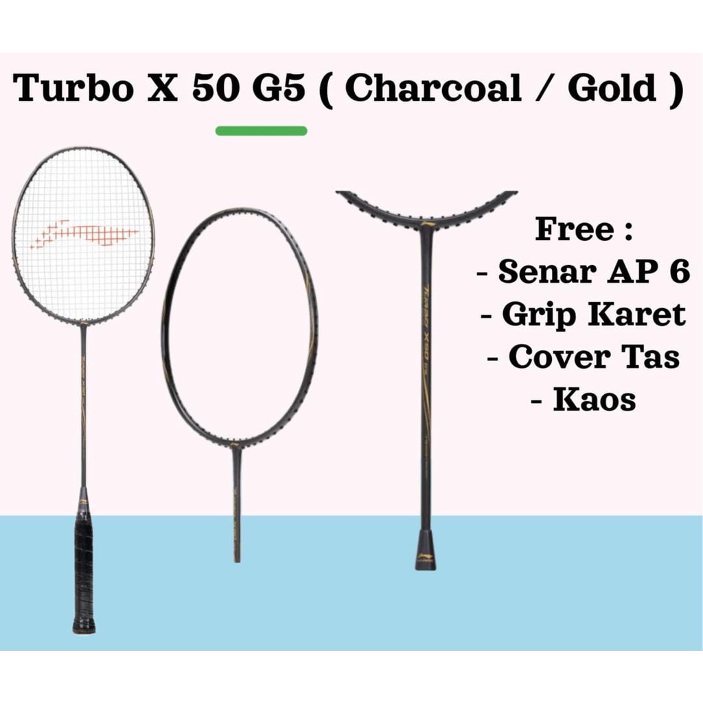 Raket Badminton Lining Turbo X 50 G5 ORI Raket Lining Turbo X 50 G5 ORI