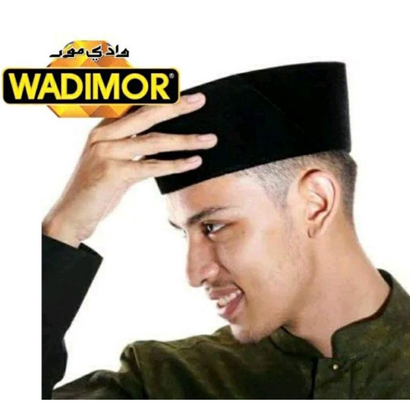 Wadimor Peci Hitam Polos AC/Wadimor Songkok Hitam Exclusive /Kopiah Kopeah Wadimor Polos AC /Standar Non AC Original Tinggi 9