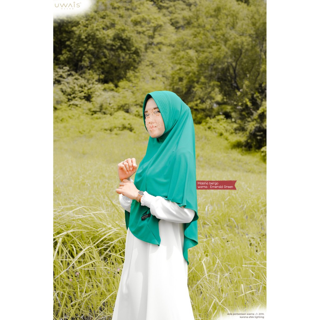 JILBAB INSTAN BERGO MAISHA KERUDUNG KAOS JERSEY  POLOS ANTEM UWAIS HIJAB SYARI TERBARU BEST SELLER-4