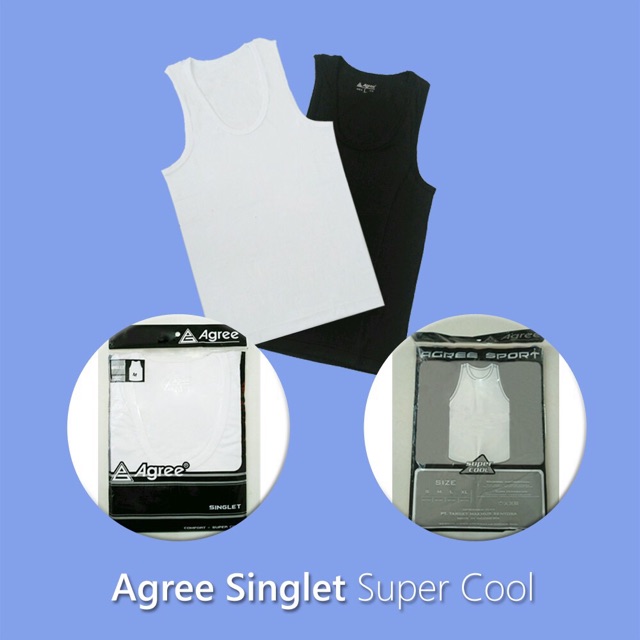 3 PCS Singlet Agree Pria Dewasa / Singlet Katun Pria / Singlet Pria Murah / Singlet Pria Adem