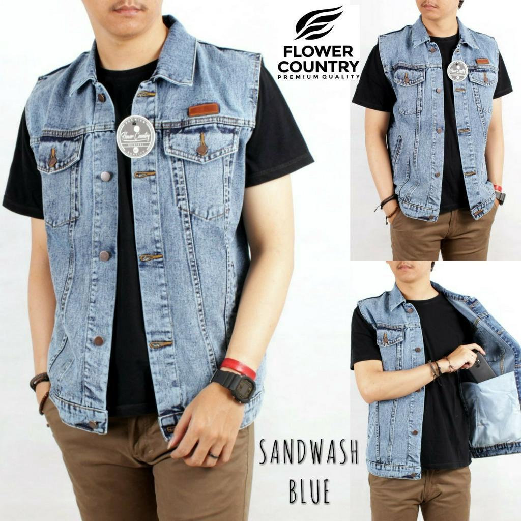 Rompi Bermotor Jumbo Big Size - Rompi Sandwash Pria Musim Dingin-Rompi Jeans Jumbo Pria Bermotor