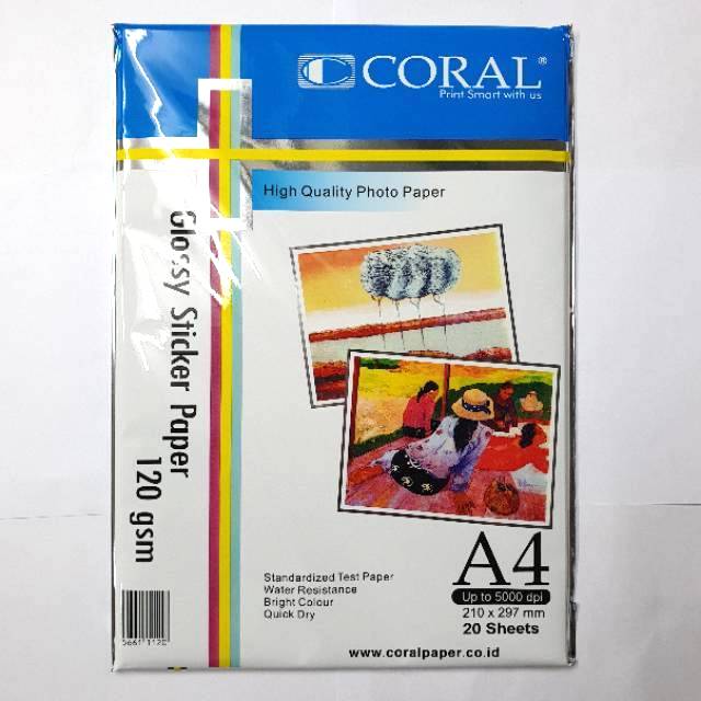 

CORAL STICKER GLOSSY A4 120 GSM