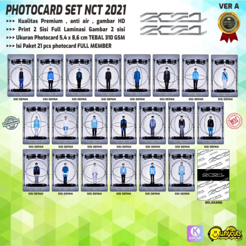 PHOTOCARD SET PC NCT 2021 PREMIUM // UNIVERSE // PRINT 2 SISI // 21 PCS FULL LAMINASI