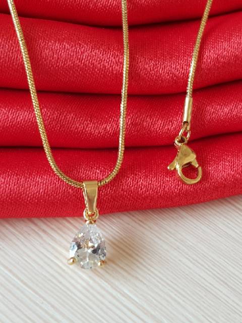 Kalung Fashion Silver Gold Titanium Import Antikarat Selamanya SG02