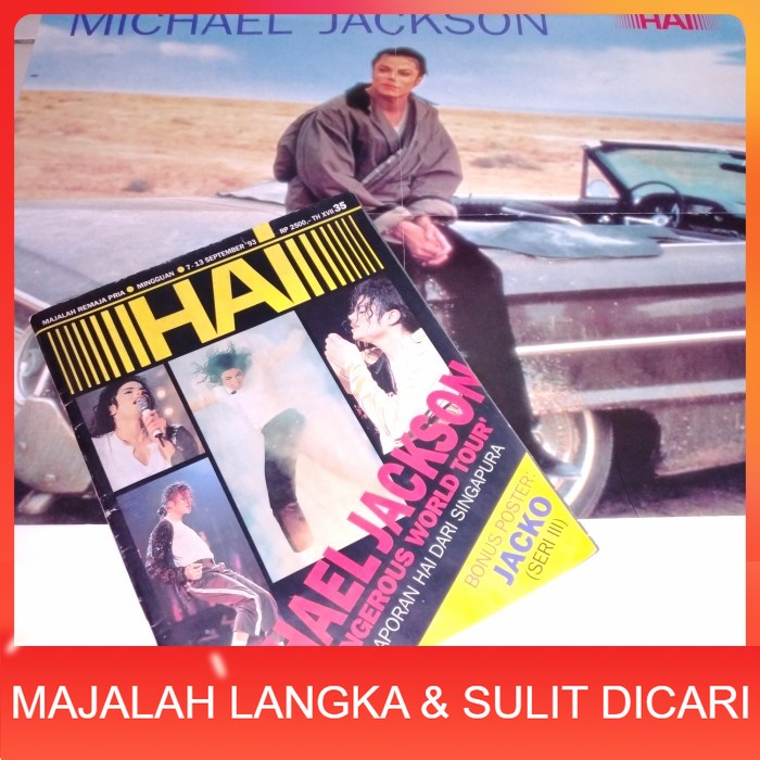 Majalah HAI No.35 Sep 1993 MICHAEL JACKSON +POSTER JACKO (RARE ITEM) Langka